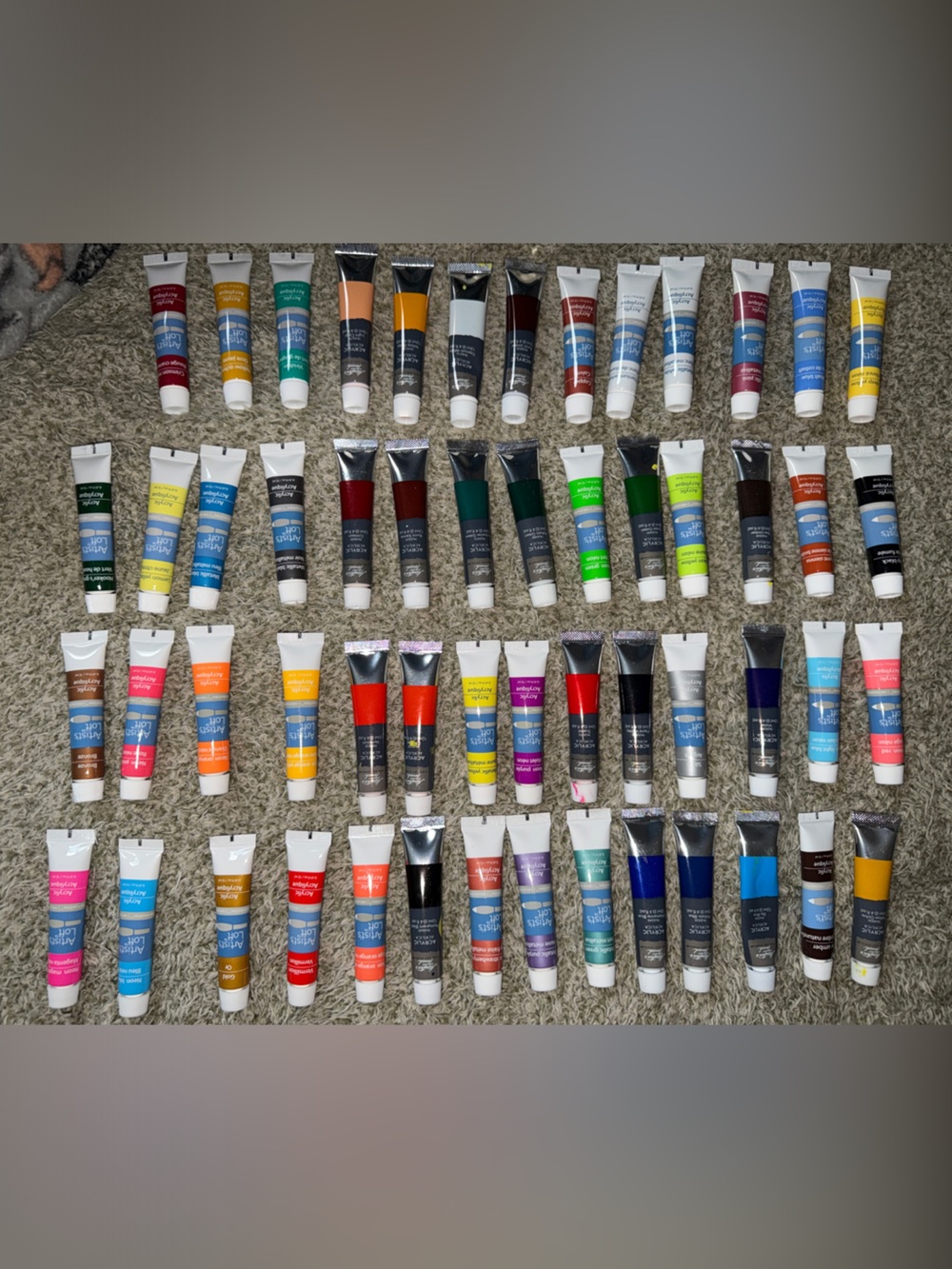 55 Count Acrylic Paint Tube Assortment - Multi Color Set
